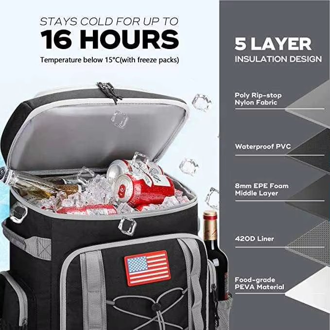 Multifunctional Large Capacity Tactical Cooler BackpackThermal Soft Lunch Ice Bag Picnic Insulated Backpacks for Camping Hiki - product detail