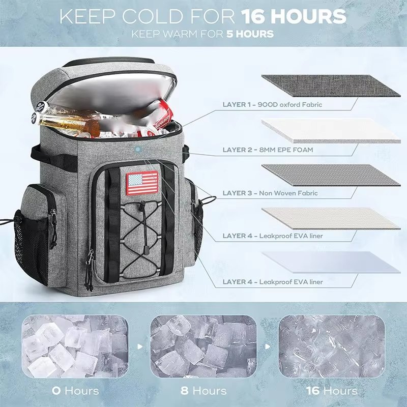 Multifunctional Large Capacity Tactical Cooler BackpackThermal Soft Lunch Ice Bag Picnic Insulated Backpacks for Camping Hiki - product detail