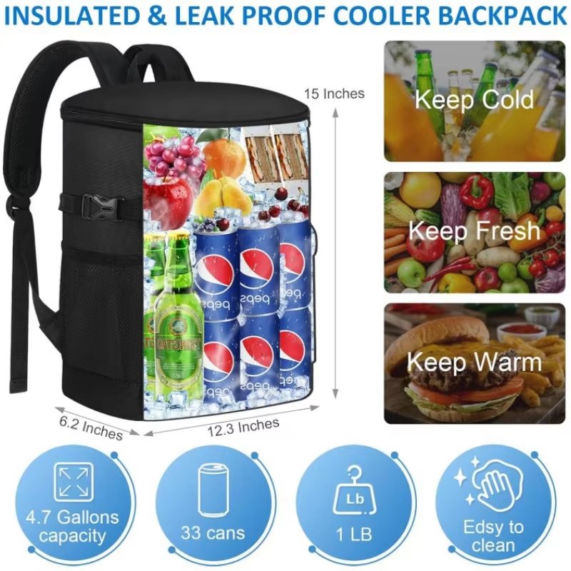 Customize Lunch Box Women Office Picnic Beach Foil Thermal Insulated Cooler Bag with Adjustable Shoulder Strap - product detail