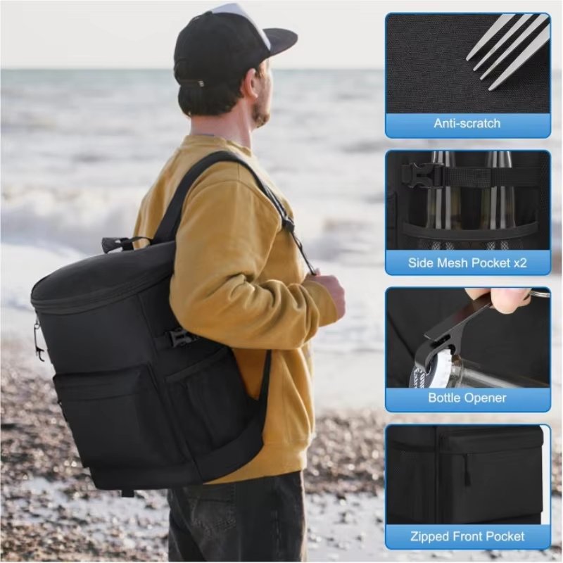 Customize Lunch Box Women Office Picnic Beach Foil Thermal Insulated Cooler Bag with Adjustable Shoulder Strap - product detail
