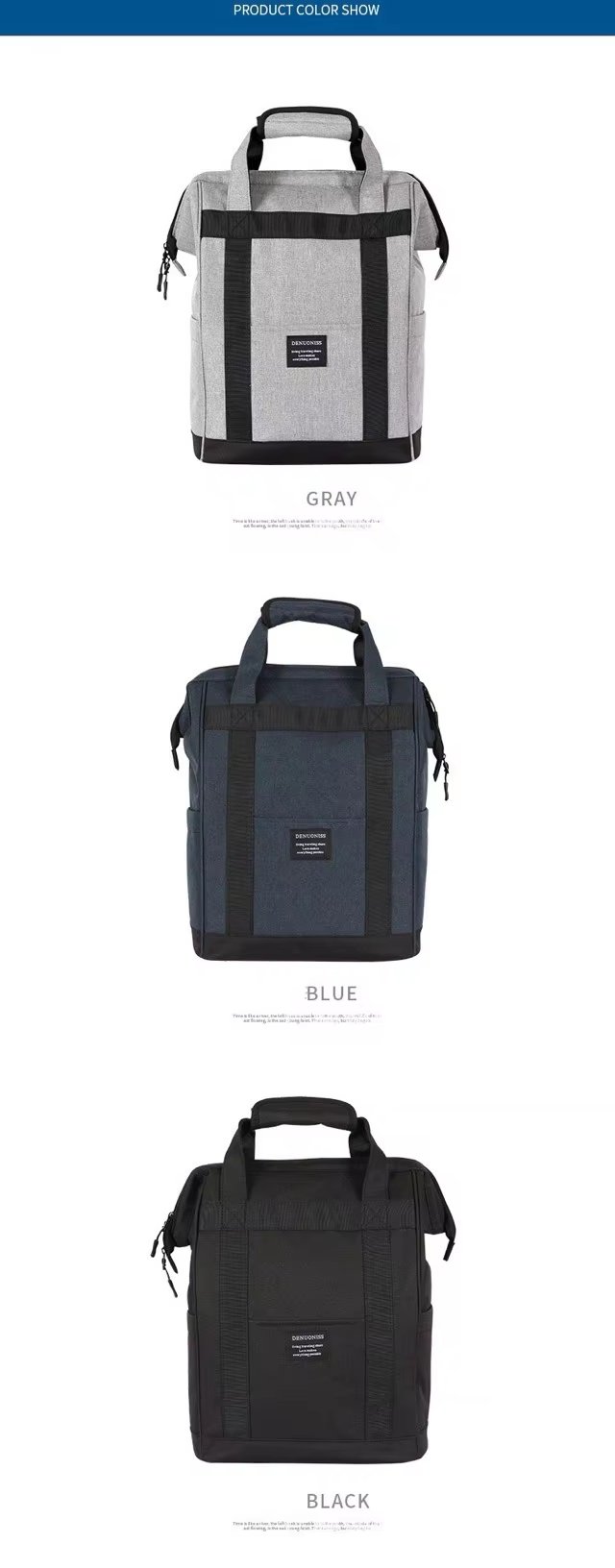 In Stock Round Insulated Lunch Cooler Bag Box Large Capacity Simple Cylinder Shape Bento Outdoor Camping Picnic - product detail
