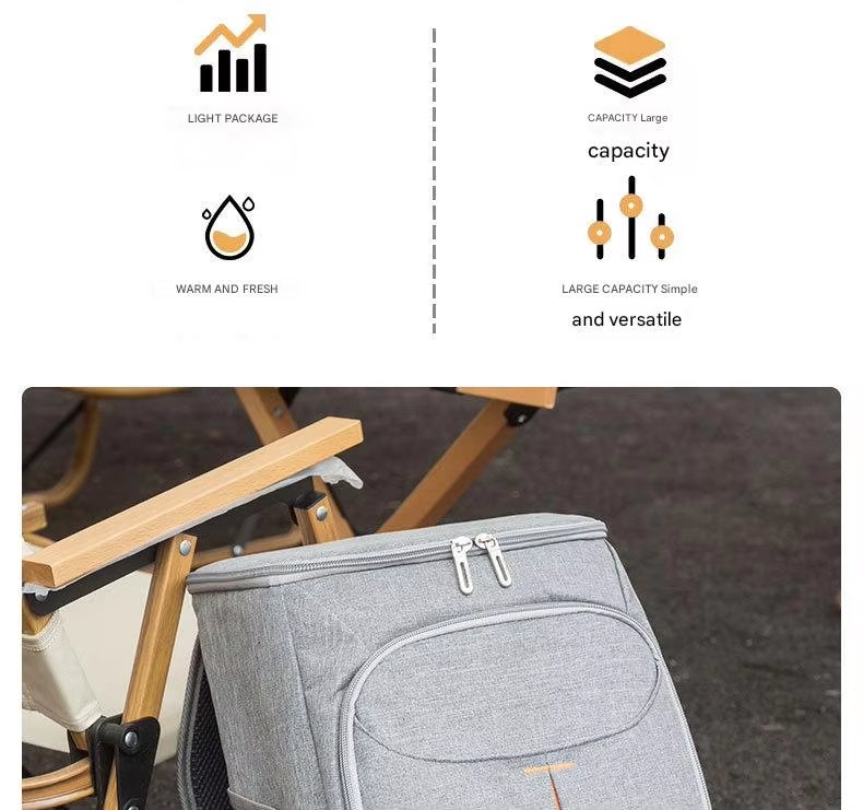 Large Capacity Double-Deck Insulated Food Delivery Bag Cooler Backpack Warmer for Pizza Food Delivery - product detail