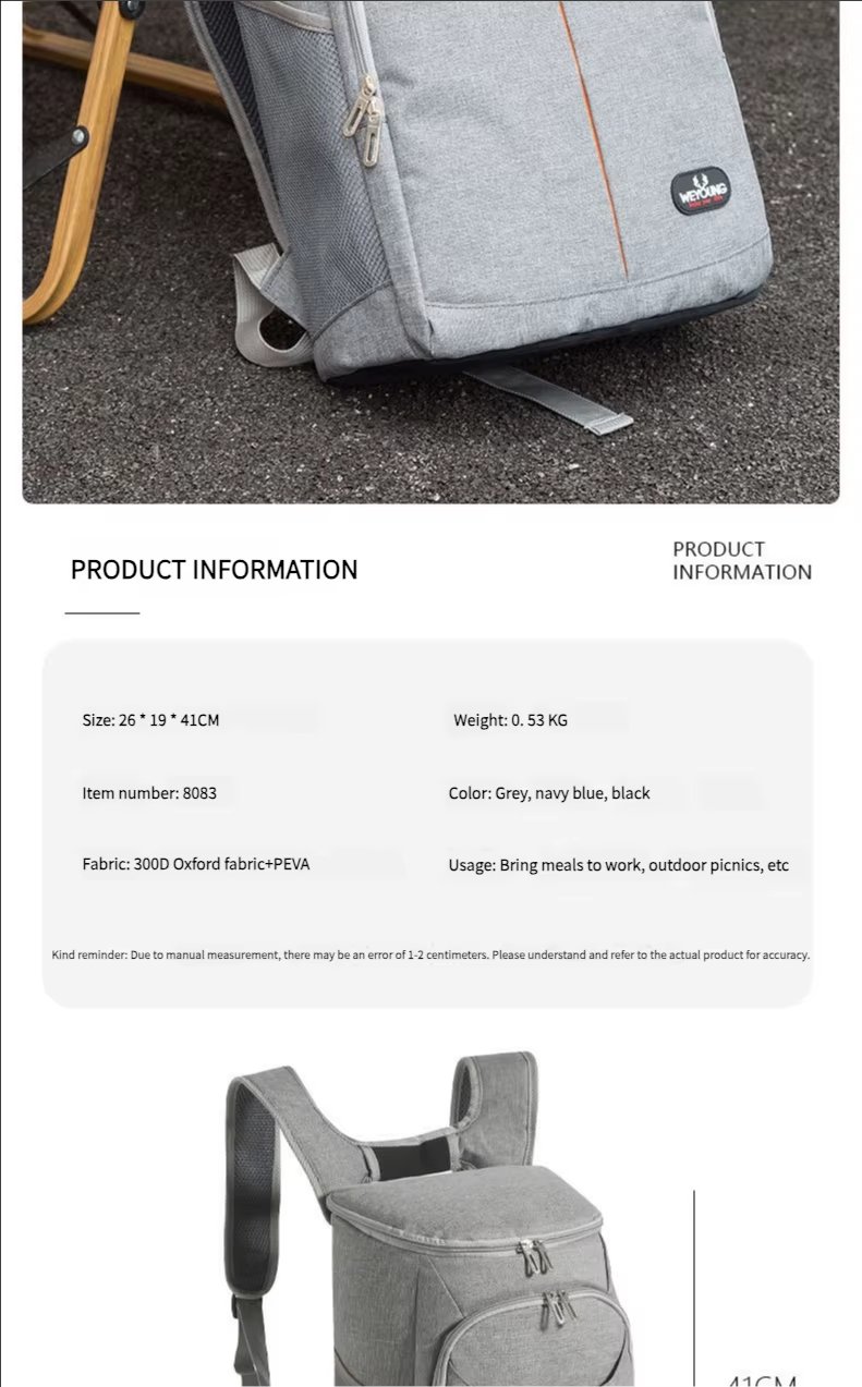 Large Capacity Double-Deck Insulated Food Delivery Bag Cooler Backpack Warmer for Pizza Food Delivery - product detail