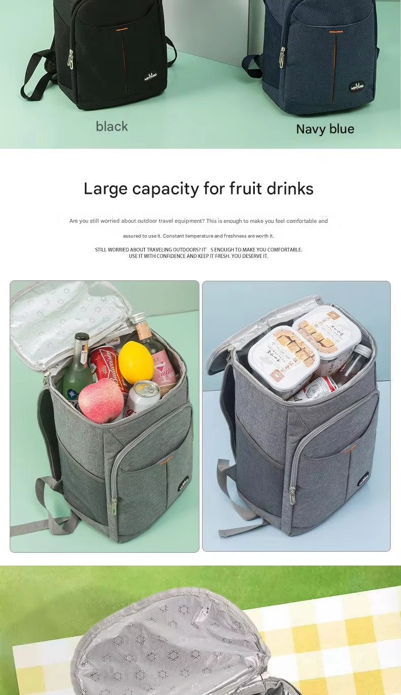 Large Capacity Double-Deck Insulated Food Delivery Bag Cooler Backpack Warmer for Pizza Food Delivery - product detail