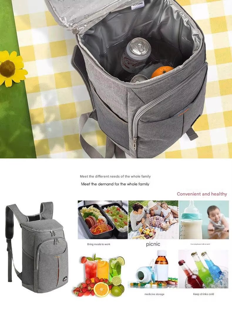 Large Capacity Double-Deck Insulated Food Delivery Bag Cooler Backpack Warmer for Pizza Food Delivery - product detail