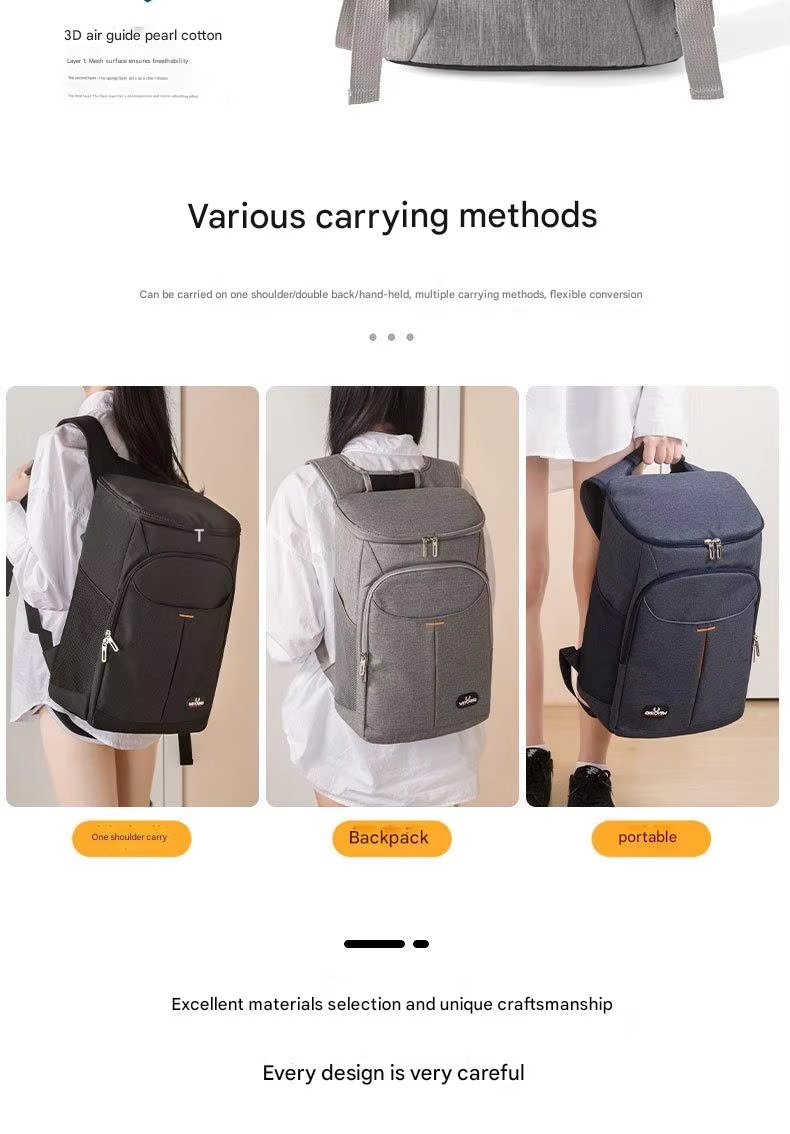 Large Capacity Double-Deck Insulated Food Delivery Bag Cooler Backpack Warmer for Pizza Food Delivery - product detail