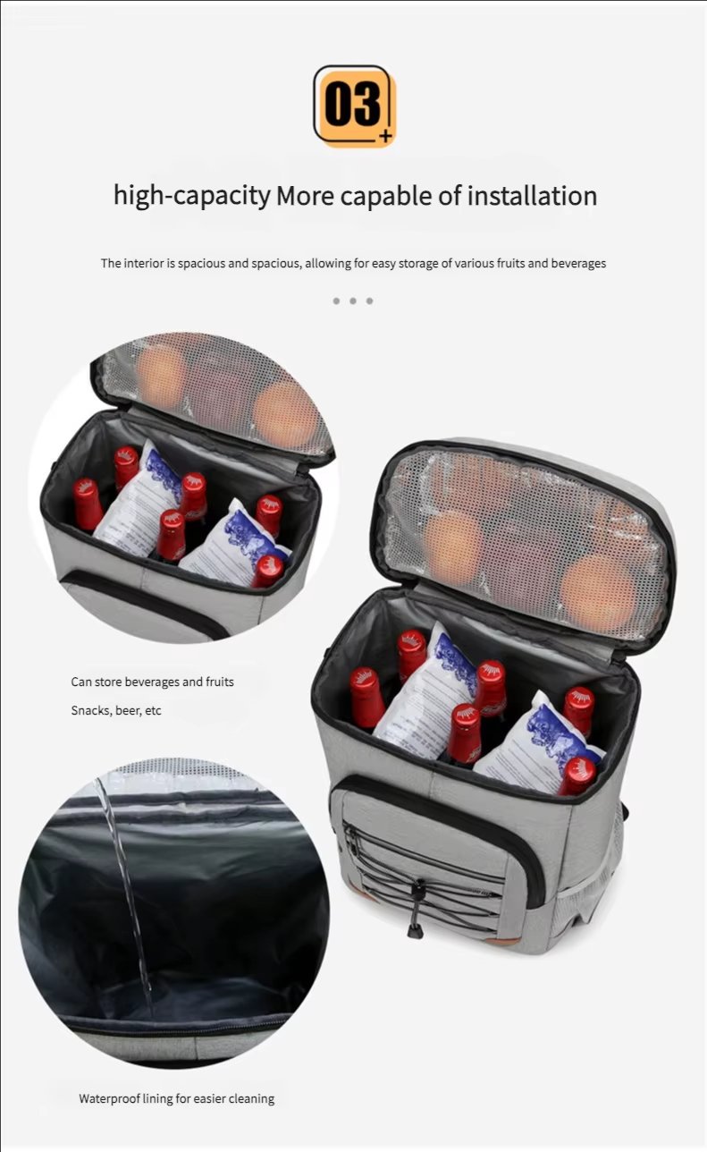 Large Capacity Cooling Totes Bento Thermal Insulation Lunch Bags for Outdoor Picnic Food Storage Insulated Cooler Bag - product detail