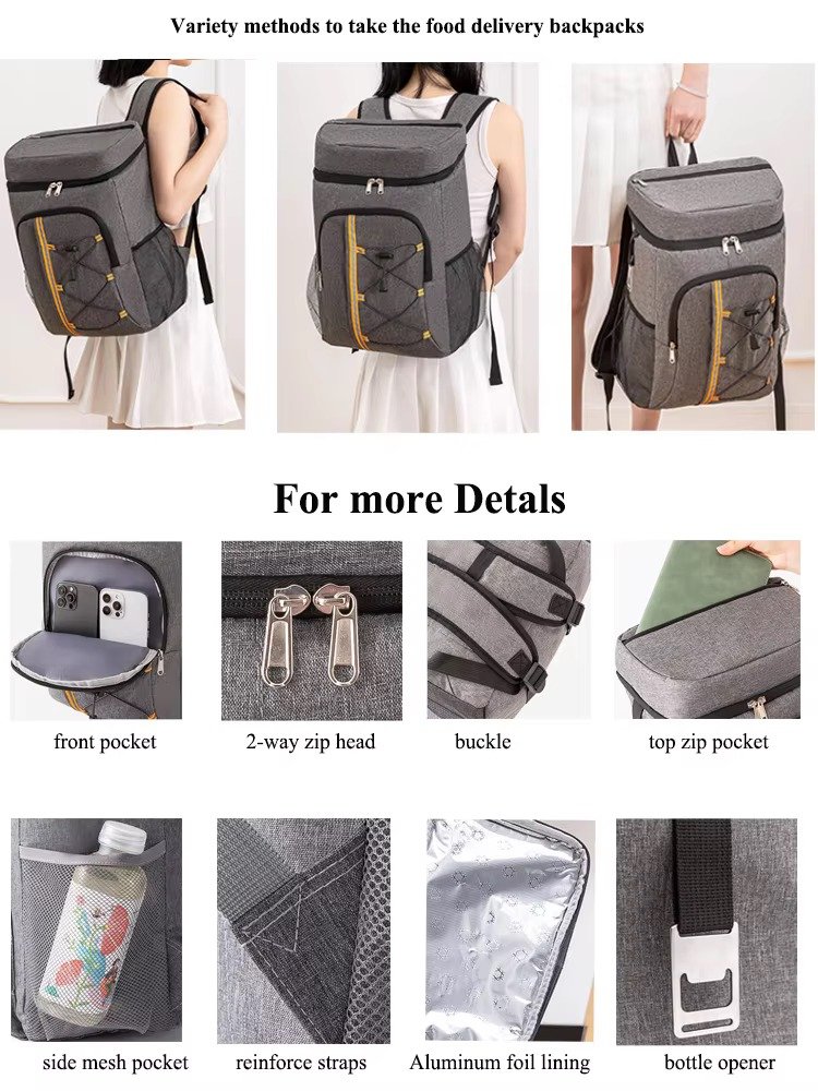 Large Capacity Waterproof Insulated Cooler Backpack Picnics Hiking Camping Portable Storage Bag Aluminum Foil Thermal Ice Bag product detail