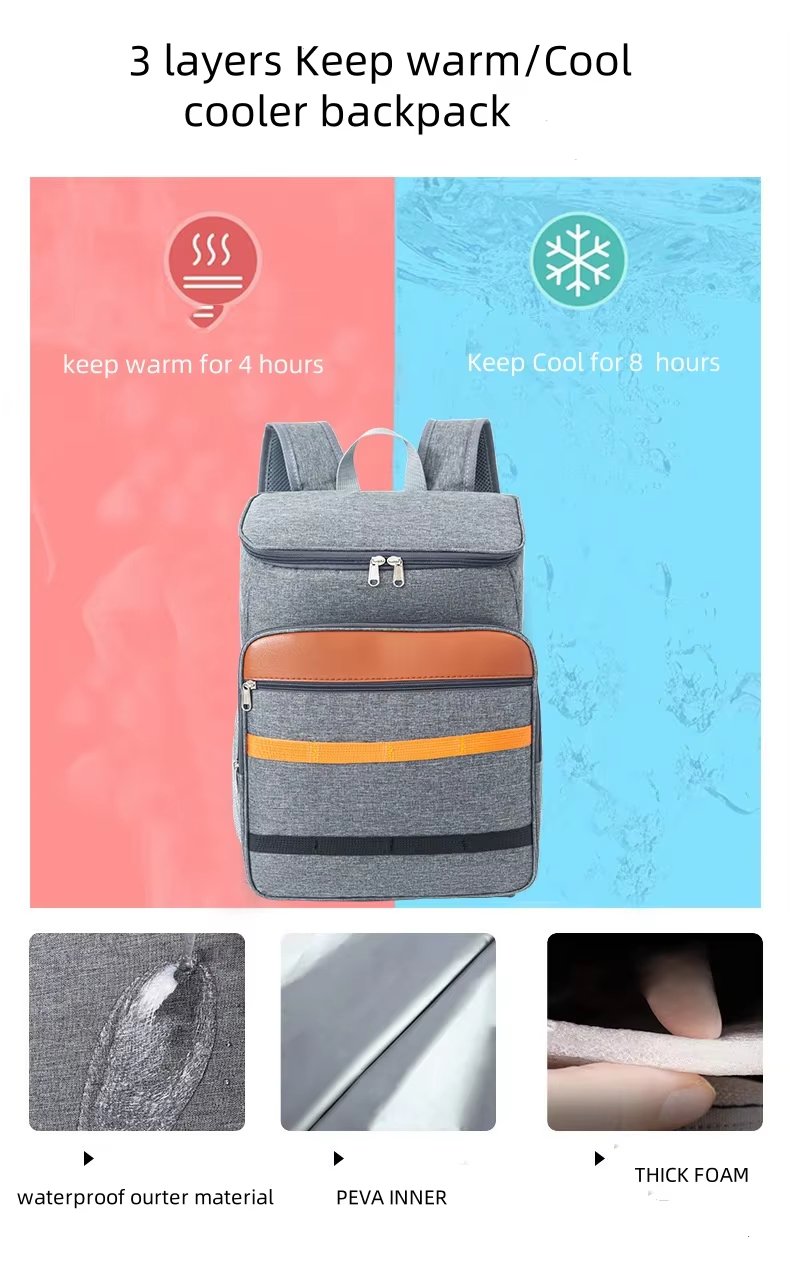 Waterproof Lightweight Thermal Insulation Backpack Large Leak-Proof Soft Insulated Picnic Lunch Bags Cooler - product detail