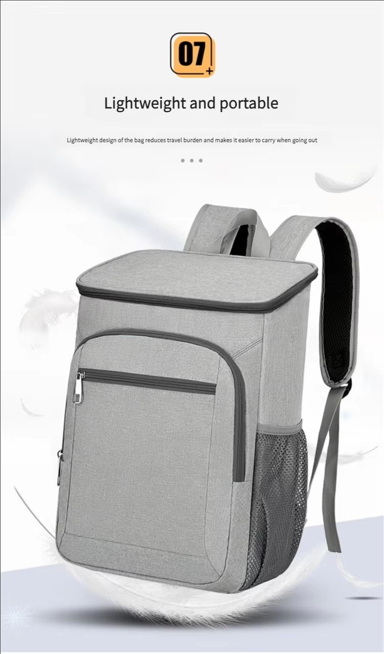 Custom Polyester Cooler Bag Thermal Lunch Backpack Reusable Leaproof Insulated School Picnic for Food Delivery Wine Packing - product detail