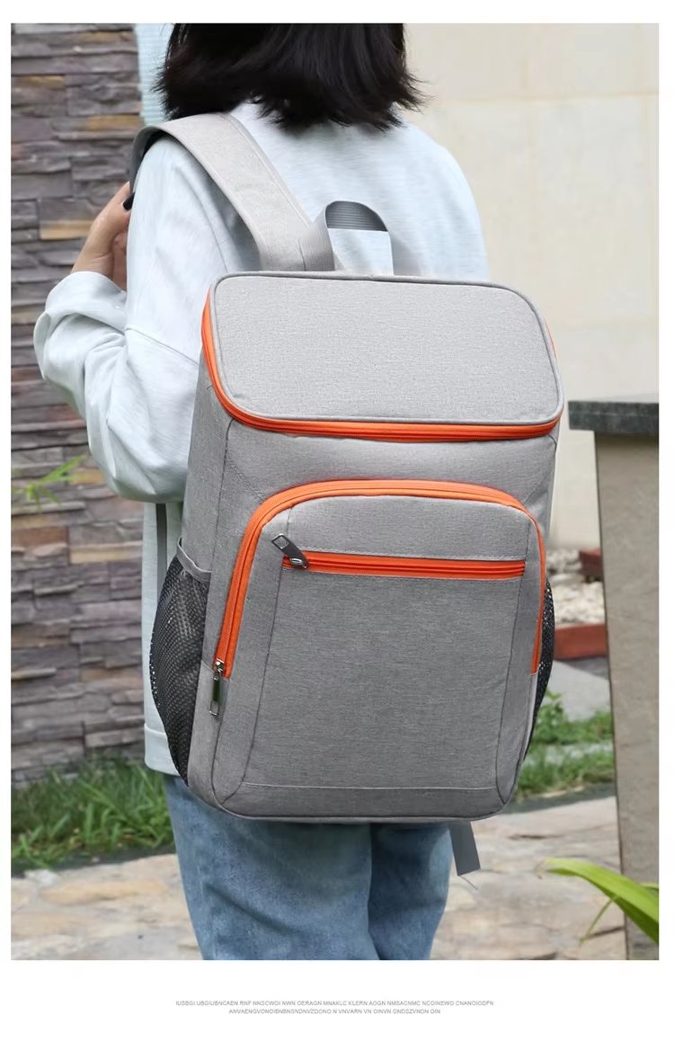 Custom Polyester Cooler Bag Thermal Lunch Backpack Reusable Leaproof Insulated School Picnic for Food Delivery Wine Packing - product detail