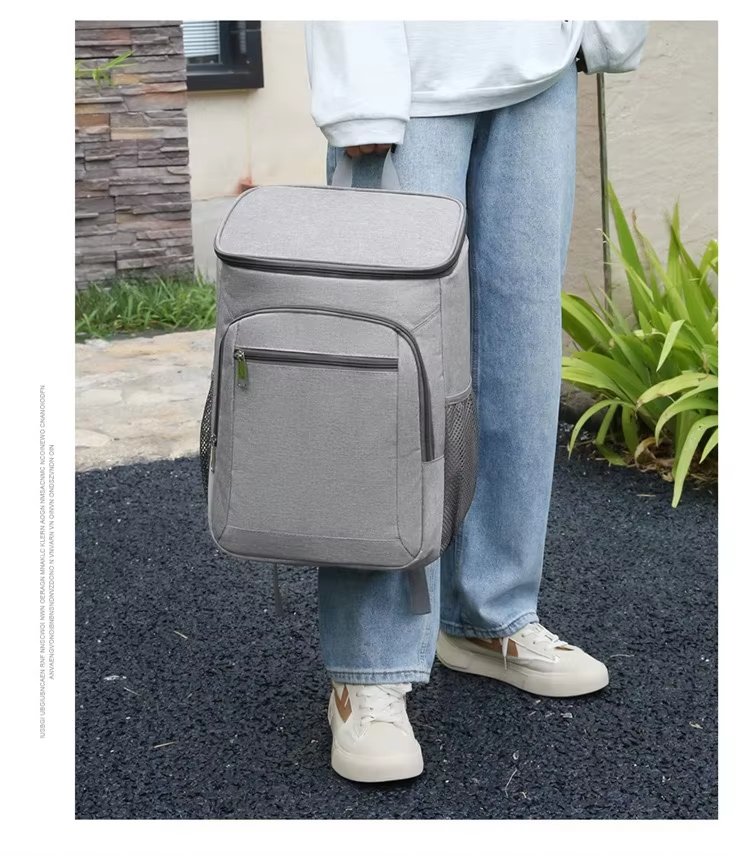 Custom Polyester Cooler Bag Thermal Lunch Backpack Reusable Leaproof Insulated School Picnic for Food Delivery Wine Packing - product detail