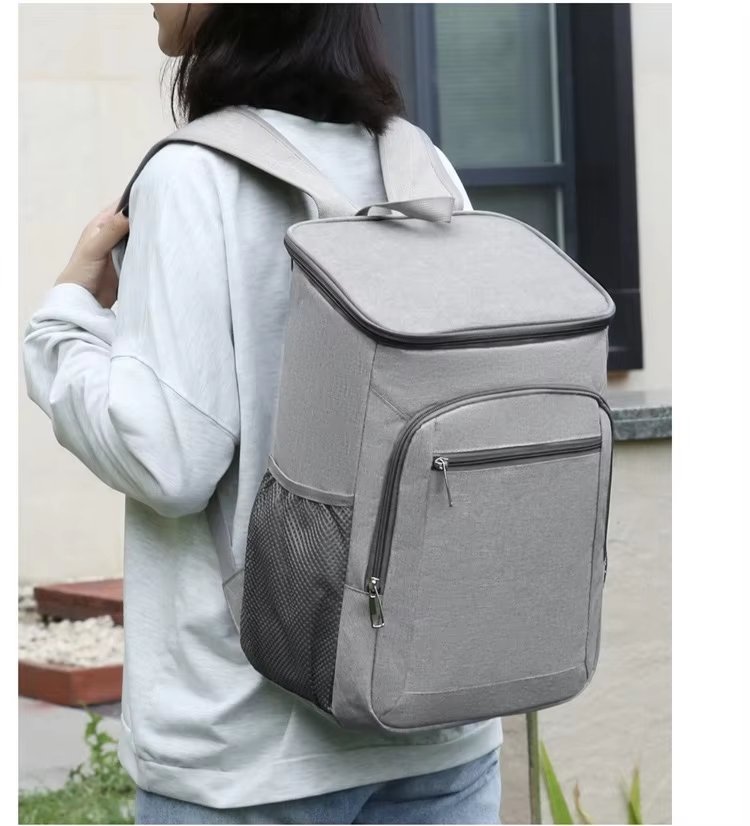 Custom Polyester Cooler Bag Thermal Lunch Backpack Reusable Leaproof Insulated School Picnic for Food Delivery Wine Packing - product detail
