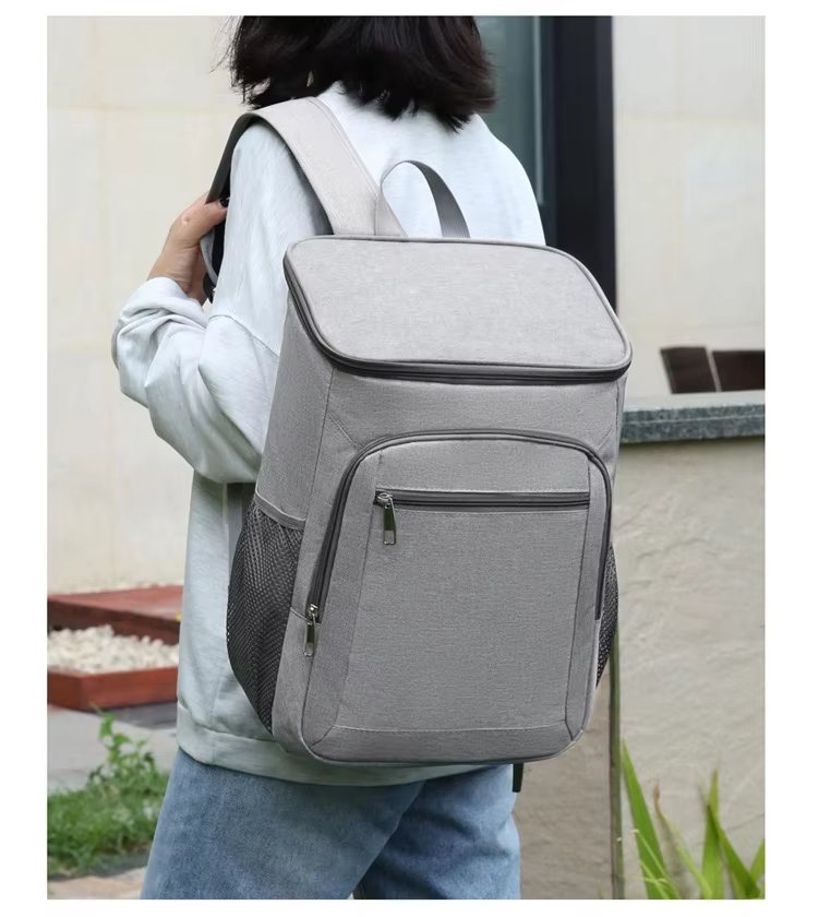 Custom Polyester Cooler Bag Thermal Lunch Backpack Reusable Leaproof Insulated School Picnic for Food Delivery Wine Packing - product detail