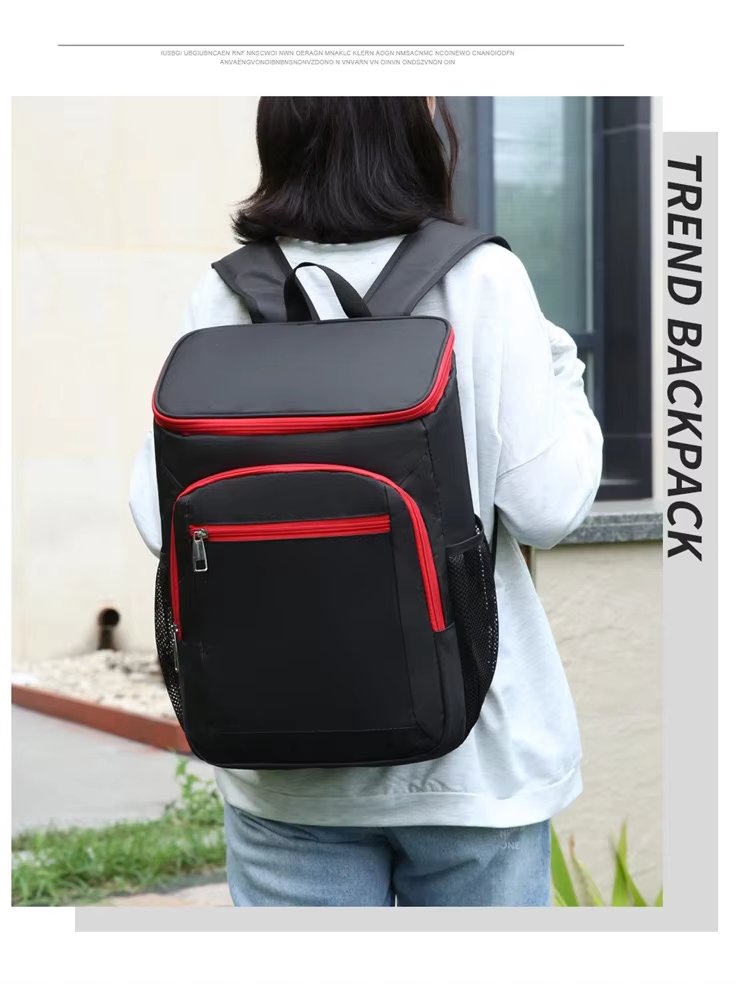 Custom Polyester Cooler Bag Thermal Lunch Backpack Reusable Leaproof Insulated School Picnic for Food Delivery Wine Packing - product detail