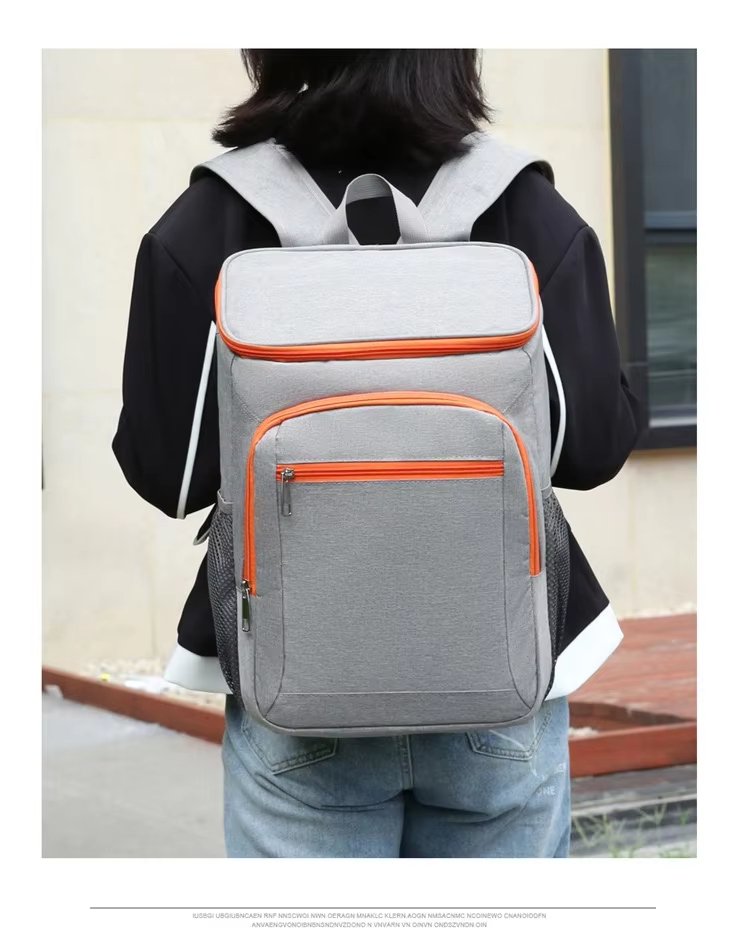 Custom Polyester Cooler Bag Thermal Lunch Backpack Reusable Leaproof Insulated School Picnic for Food Delivery Wine Packing - product detail