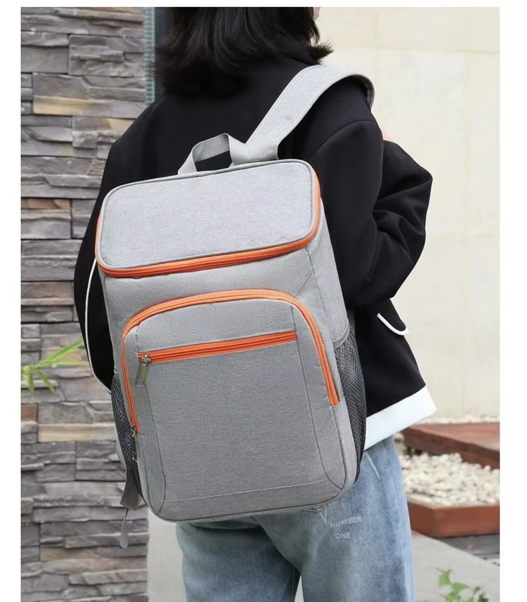 Custom Polyester Cooler Bag Thermal Lunch Backpack Reusable Leaproof Insulated School Picnic for Food Delivery Wine Packing - product detail