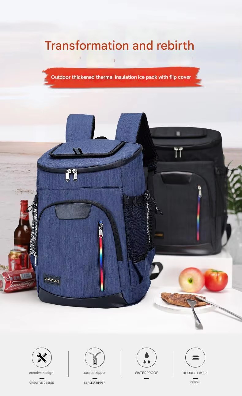 Leakproof Can Camping Hiking Picnic Backpack Waterproof Food Delivery Wine Thermal Ice Pack Insulated Lunch Cooler Bag - product detail
