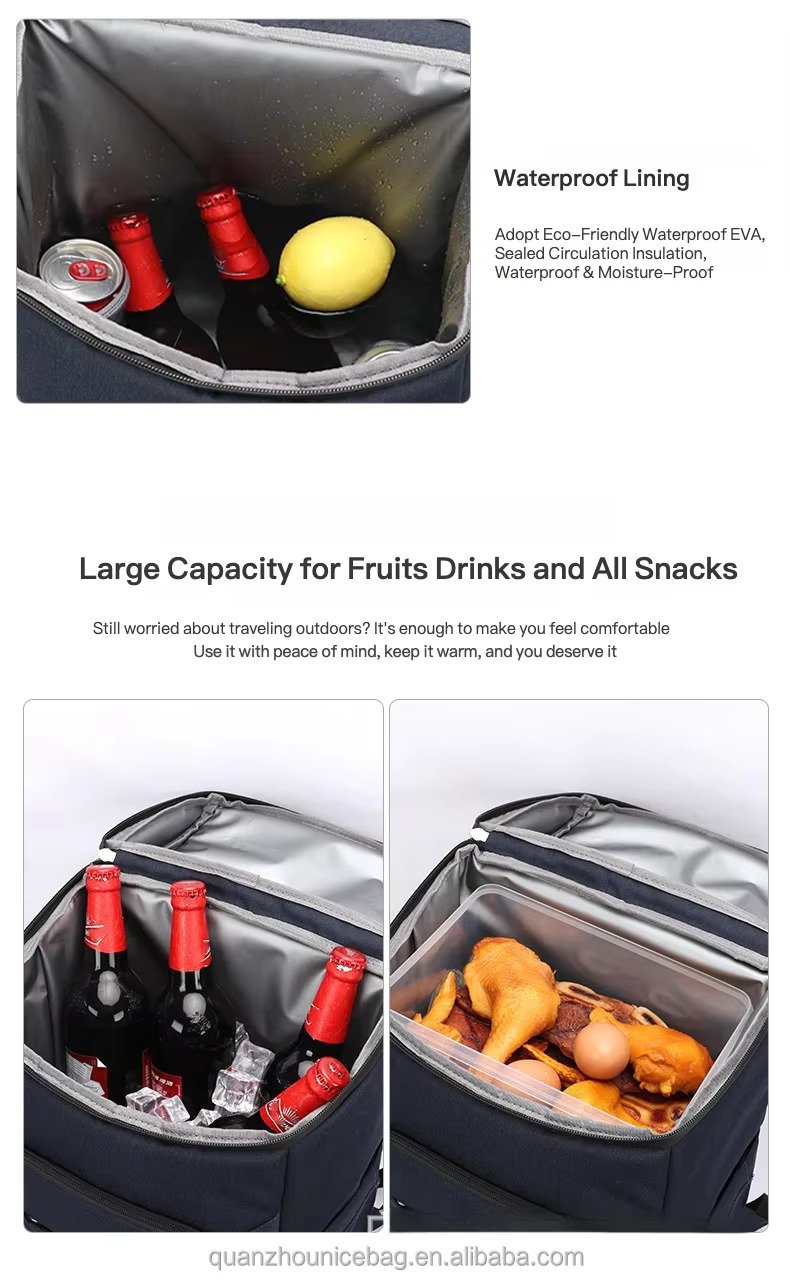 Dual-Compartment Insulated Cooler Backpack for Travel and Camping product detail