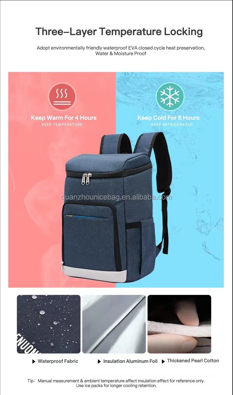 Dual-Compartment Insulated Cooler Backpack for Travel and Camping product detail