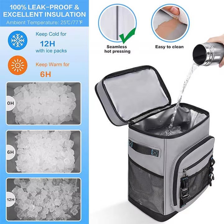 Collapsible Square Insulated Handheld Thermal Lunch Tote Bag Custom Printing Large Capacity Cooler Box - product detail