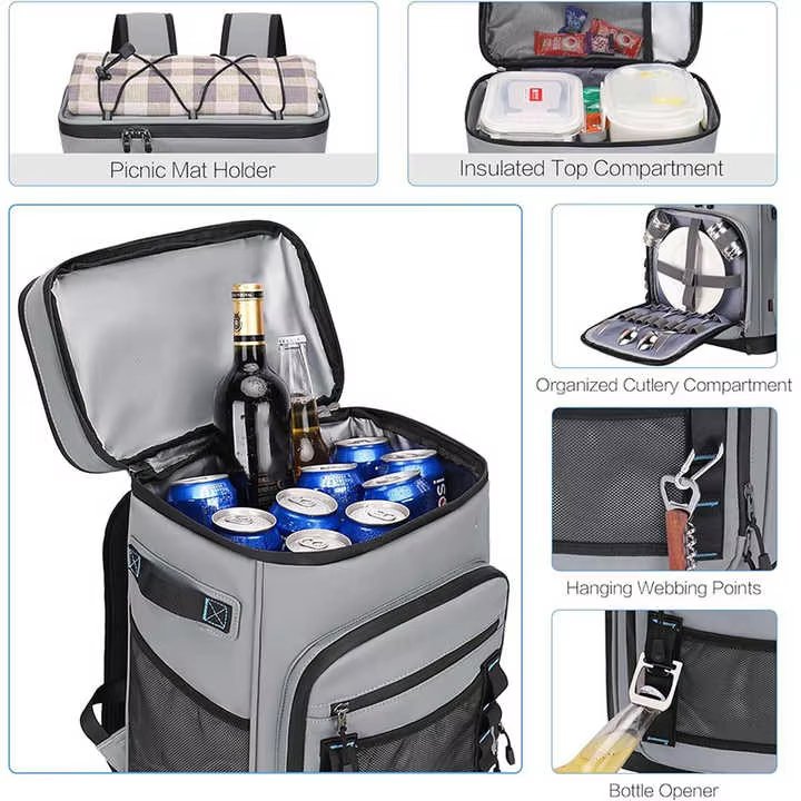 Collapsible Square Insulated Handheld Thermal Lunch Tote Bag Custom Printing Large Capacity Cooler Box - product detail