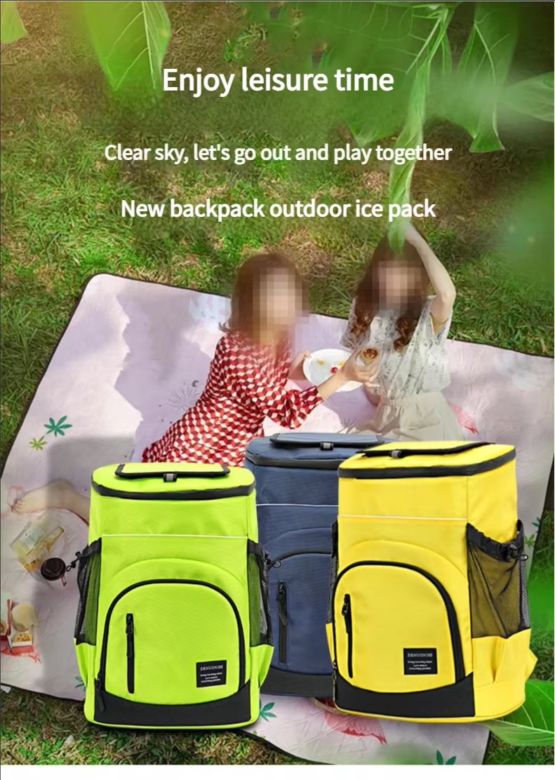 Foldable Large Capacity Leakproof Insulated Thermal Cooler Bag Reusable Picnic Lunch Box Bags with Adjustable Shoulder Strap - product detail