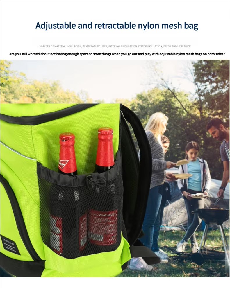 Foldable Large Capacity Leakproof Insulated Thermal Cooler Bag Reusable Picnic Lunch Box Bags with Adjustable Shoulder Strap - product detail