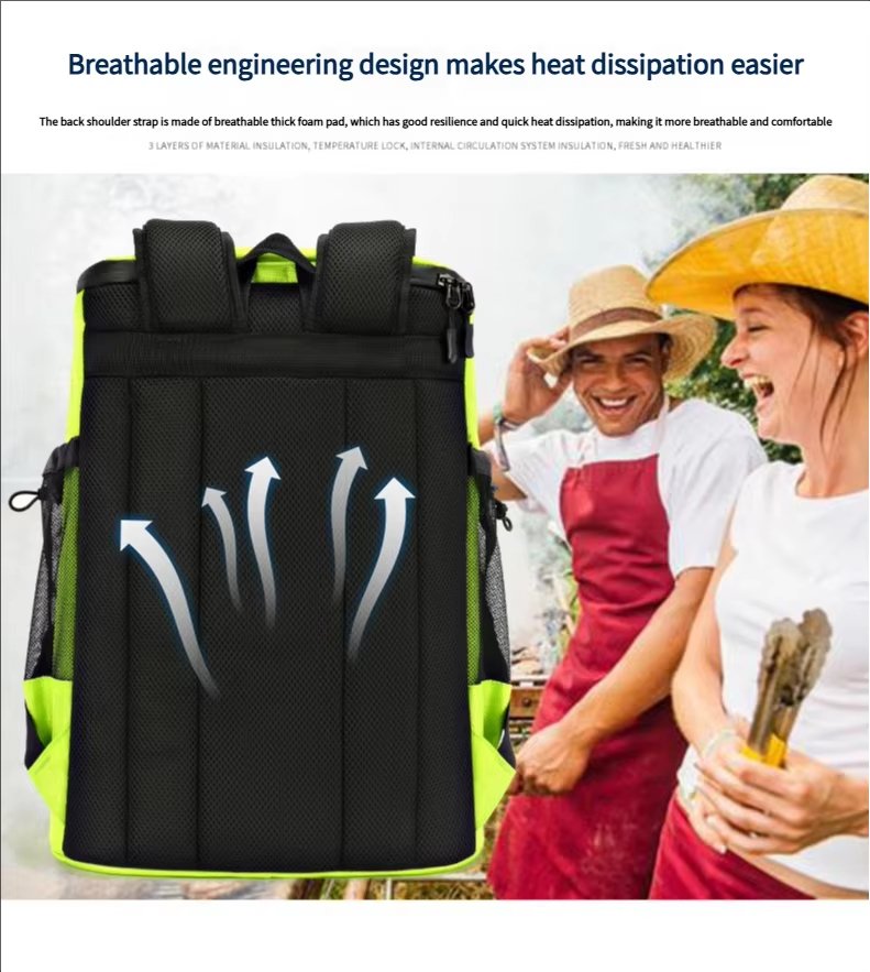 Foldable Large Capacity Leakproof Insulated Thermal Cooler Bag Reusable Picnic Lunch Box Bags with Adjustable Shoulder Strap - product detail