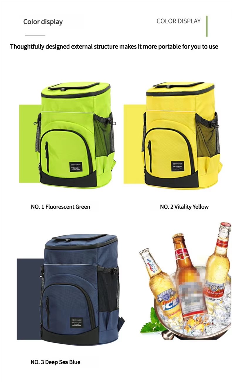 Foldable Large Capacity Leakproof Insulated Thermal Cooler Bag Reusable Picnic Lunch Box Bags with Adjustable Shoulder Strap - product detail