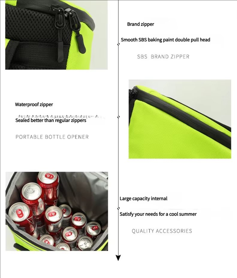 Foldable Large Capacity Leakproof Insulated Thermal Cooler Bag Reusable Picnic Lunch Box Bags with Adjustable Shoulder Strap - product detail