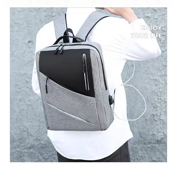 Water-Resistant USB Vintage Modern Business Nylon Laptop Backpack product detail