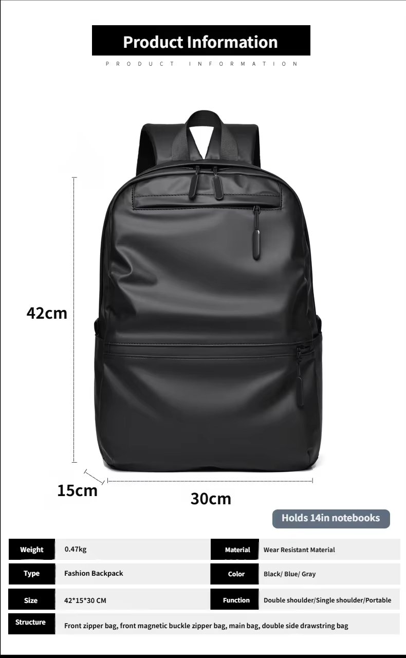 Water-Resistant Lightweight Modern Business Travel Oxford Laptop Backpack product detail