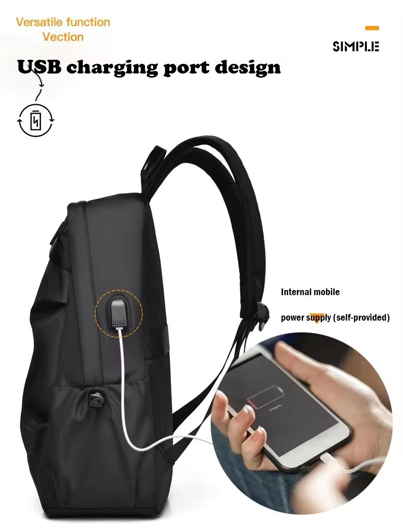 Water-Resistant Large Capacity USB Vintage Oxford Laptop Backpack product detail