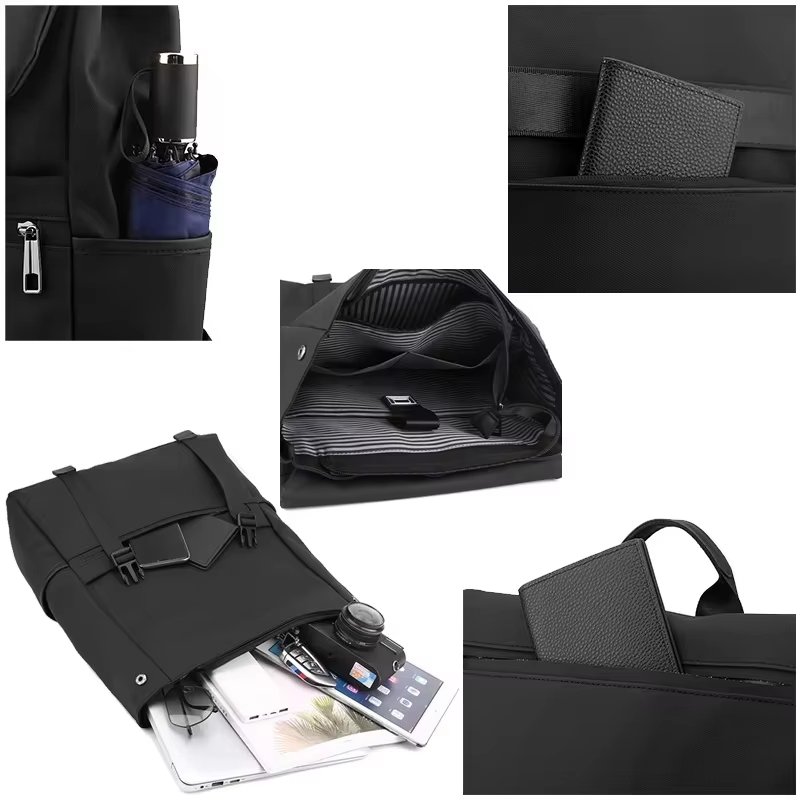 Water-Resistant USB Vintage Business Travel Oxford Laptop Backpack product detail