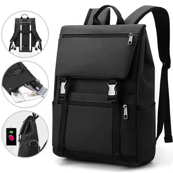Water-Resistant USB Vintage Business Travel Oxford Laptop Backpack product detail