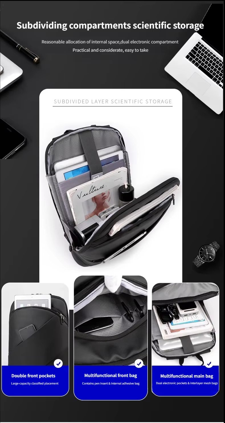 Water-Resistant Lightweight Slim Business School Oxford Laptop Backpack product detail