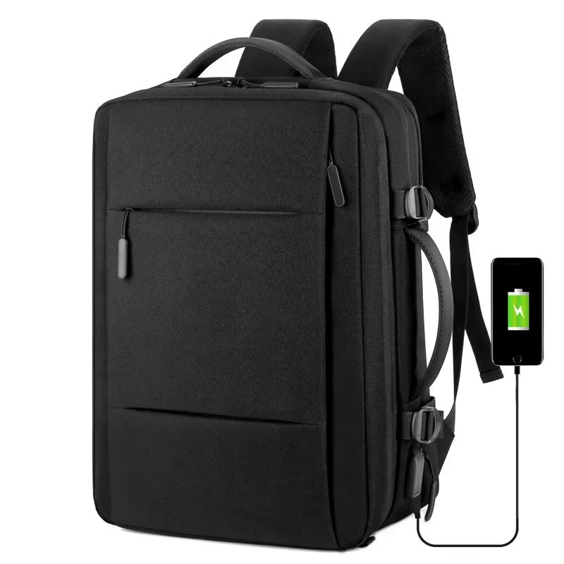 Water-Resistant Expandable USB Vintage Business Oxford Laptop Backpack product detail