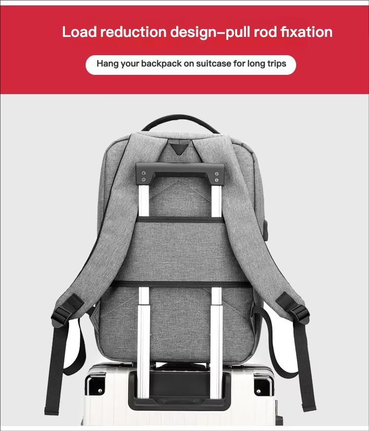 Large Capacity USB Modern Business Travel Nylon Laptop Backpack product detail