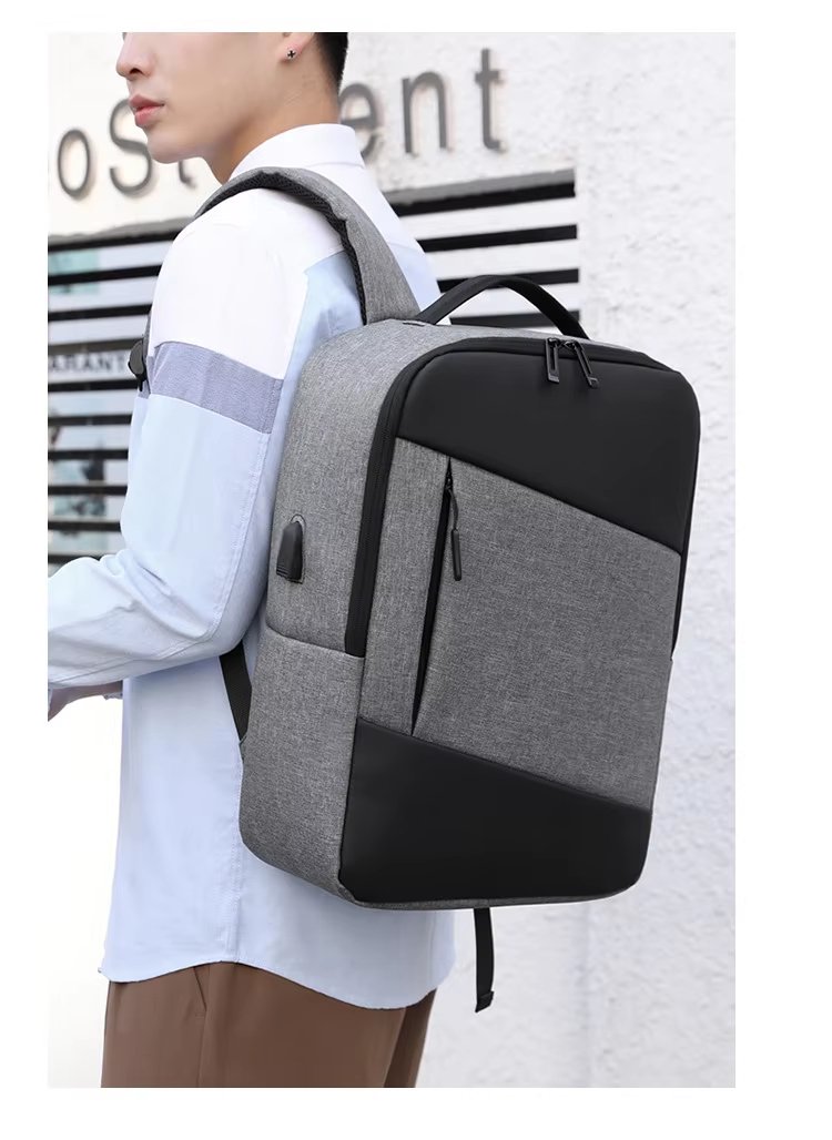 Large Capacity USB Modern Business Travel Nylon Laptop Backpack product detail