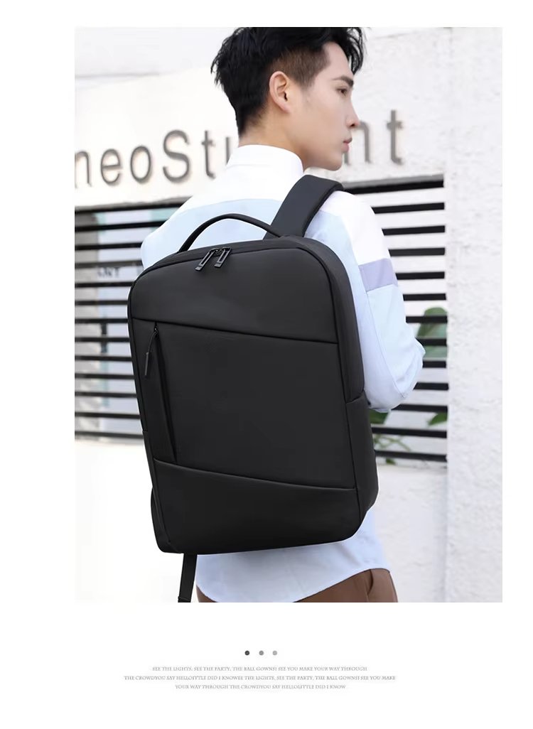 Large Capacity USB Modern Business Travel Nylon Laptop Backpack product detail