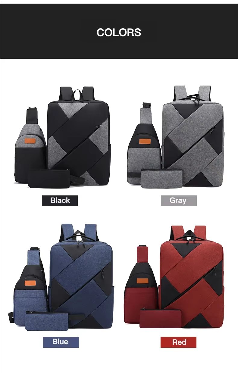 Large Capacity USB Modern Business Travel Oxford Laptop Backpack product detail