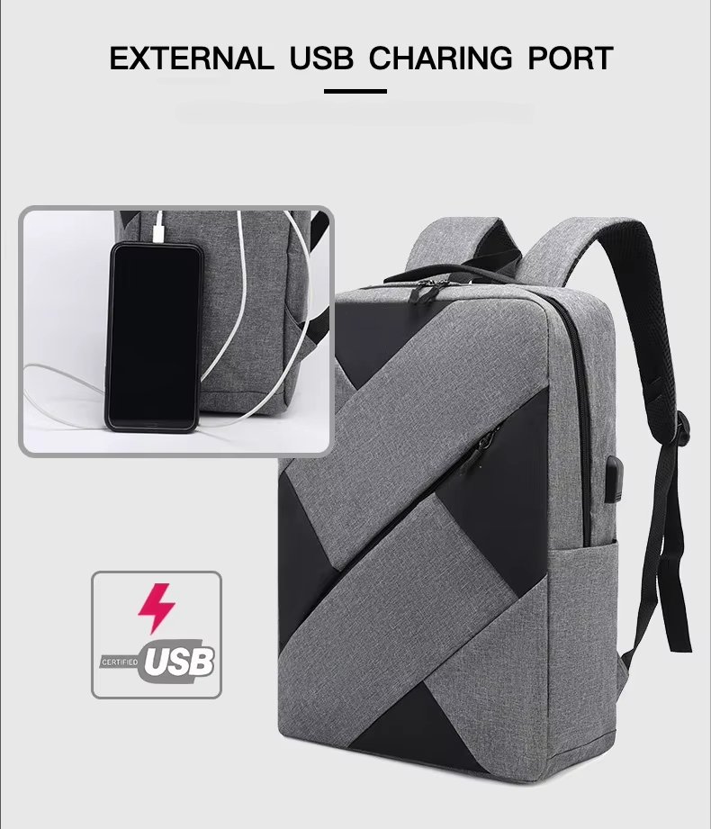 Large Capacity USB Modern Business Travel Oxford Laptop Backpack product detail
