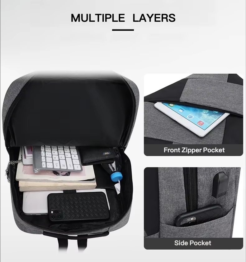 Large Capacity USB Modern Business Travel Oxford Laptop Backpack product detail