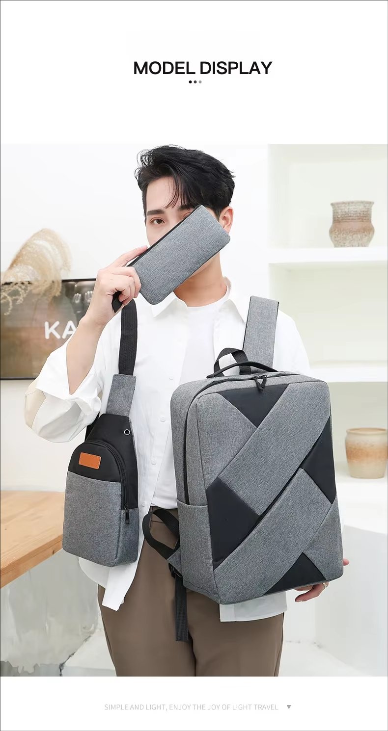 Large Capacity USB Modern Business Travel Oxford Laptop Backpack product detail