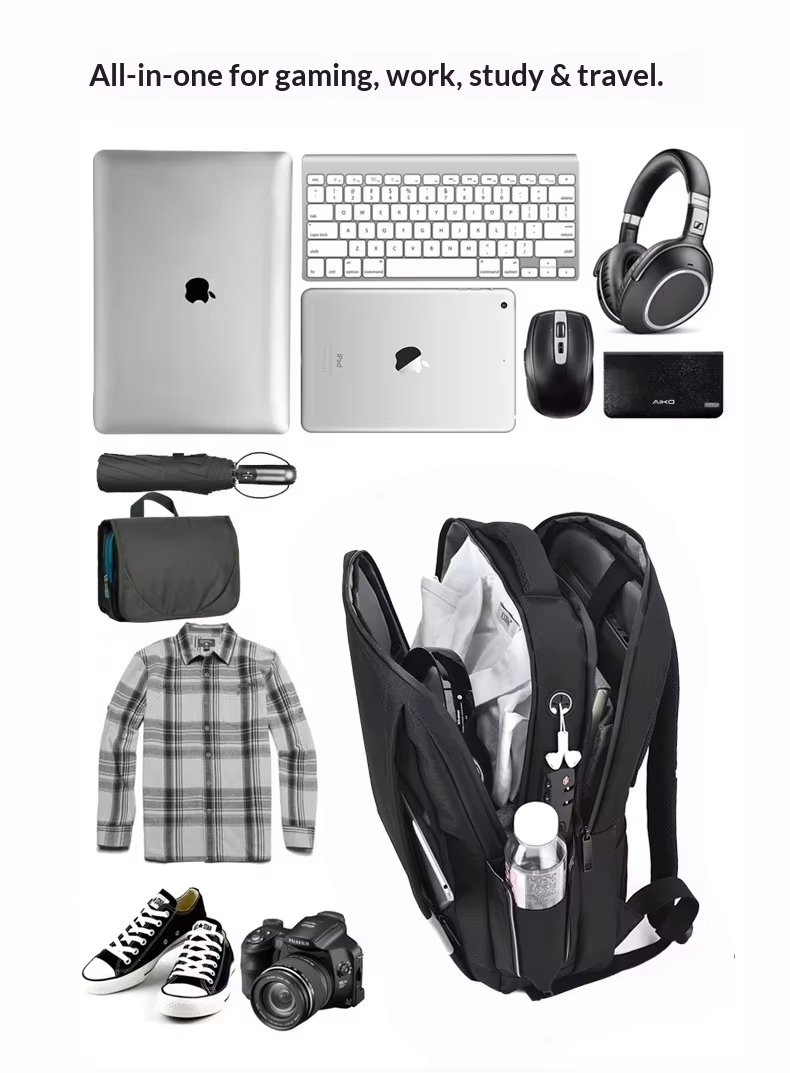 Anti-Theft Water-Resistant Large Capacity USB Business Polyester Laptop Backpack product detail