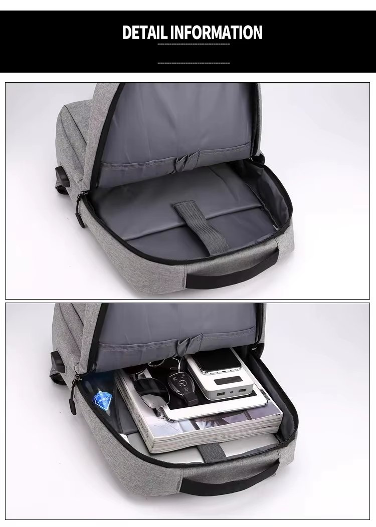 Anti-Theft Water-Resistant USB Vintage Modern Nylon Laptop Backpack product detail