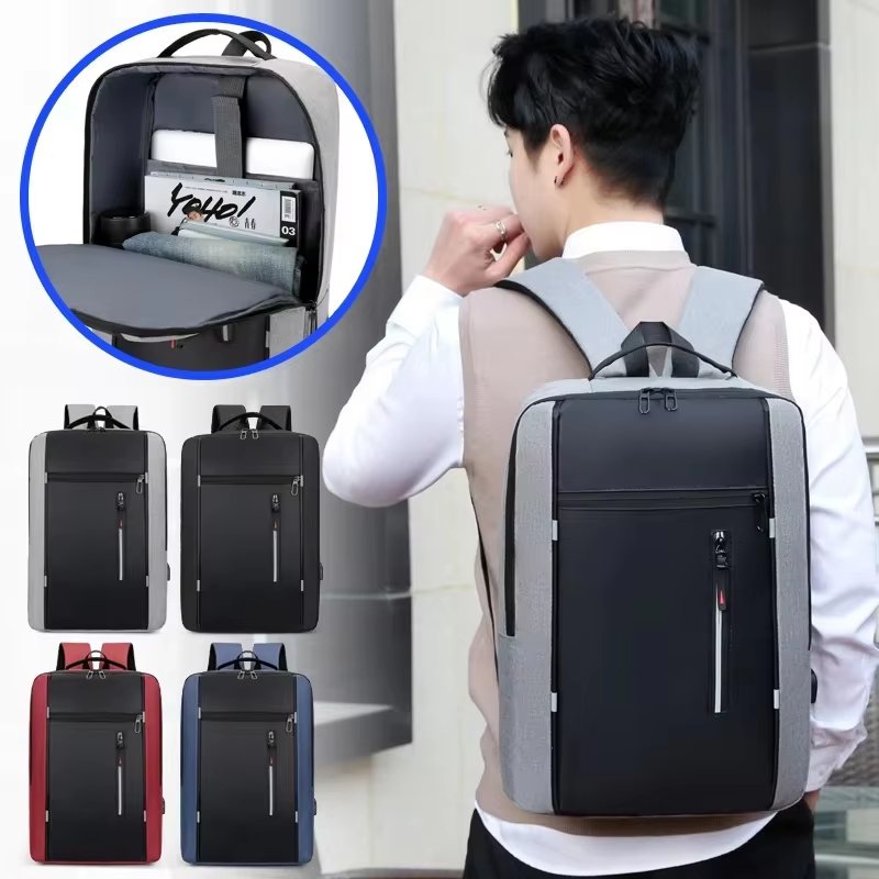 Anti-Theft Water-Resistant USB Vintage Business Oxford Laptop Backpack product detail