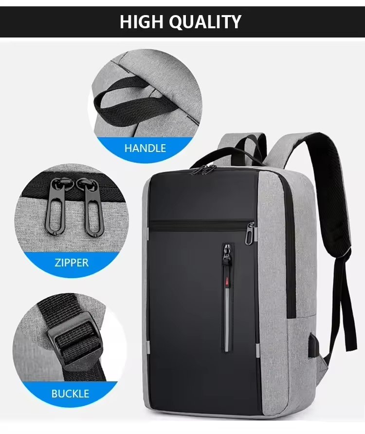 Anti-Theft Water-Resistant USB Vintage Business Oxford Laptop Backpack product detail