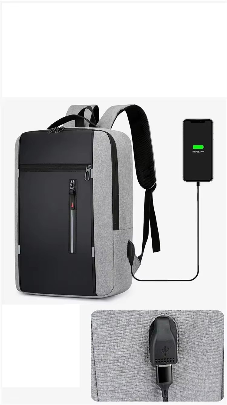 Anti-Theft Water-Resistant USB Vintage Business Oxford Laptop Backpack product detail